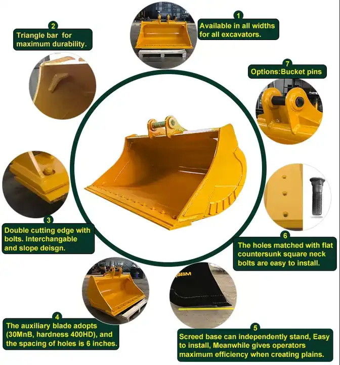 1-80 tấn Excavator bùn xô Excavator Dọn dẹp xô cho Backhoe