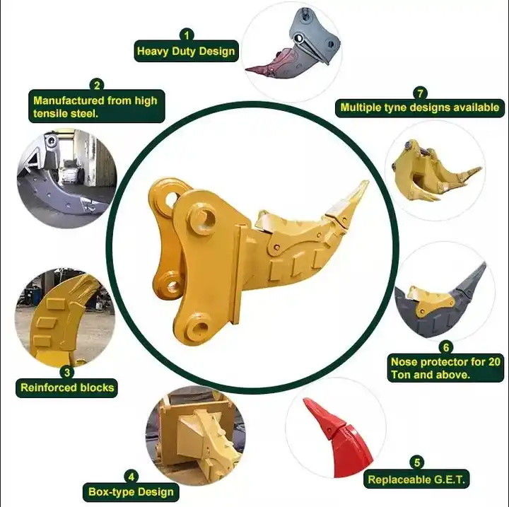 1-30t Excavator Rock Ripper Para Trator Agricola với bảo vệ mũi