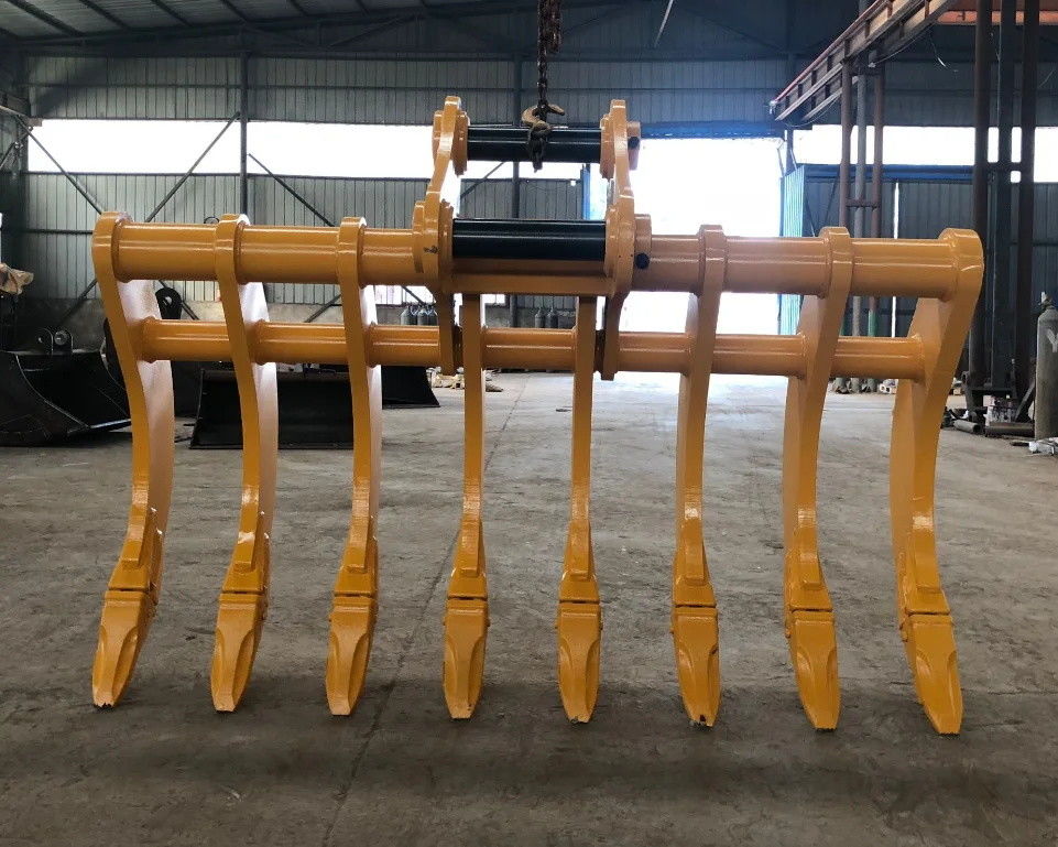 Công dụng nặng thép Excavator rắc rễ Excavator rắc đính kèm để loại bỏ rễ