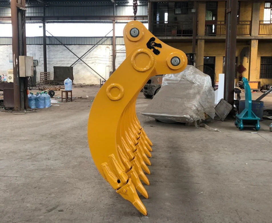 Công dụng nặng thép Excavator rắc rễ Excavator rắc đính kèm để loại bỏ rễ