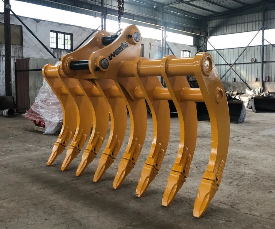 Công dụng nặng thép Excavator rắc rễ Excavator rắc đính kèm để loại bỏ rễ